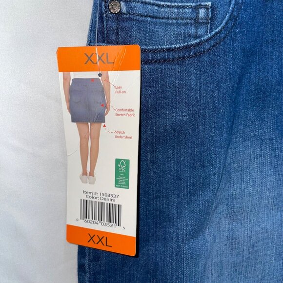 S.C. & Co. Women's XXL Pull-On Stretch Denim Skort With Built-In Shorts - Picture 5 of 9
